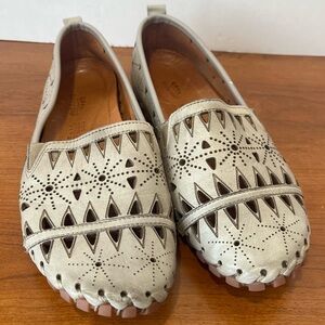 Spring Step Fusaro Gray Leather Slip On Flats Sz 38 (USA 7.5-8)